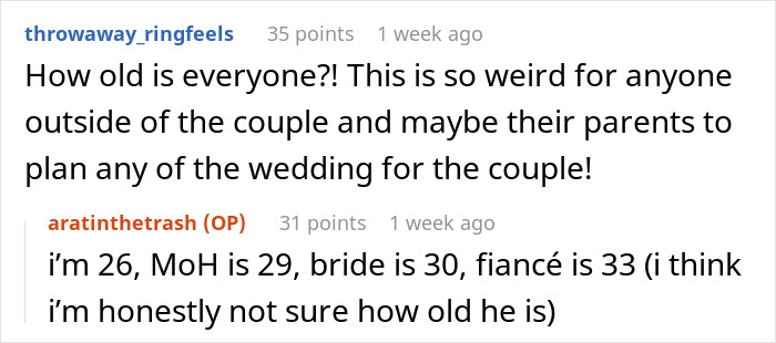 Online discussion about couple and maid of honor conflict over bride’s participation in wedding planning decisions. Online discussion about couple and maid of honor conflict over bride’s participation in wedding planning decisions.