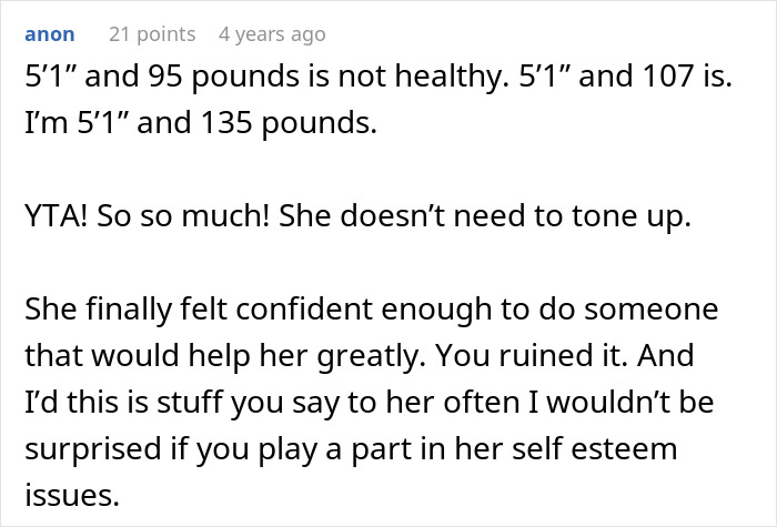 Comment expressing disagreement with a husband refusing a spicy photoshoot due to wife’s postpartum weight gain. Comment expressing disagreement with a husband refusing a spicy photoshoot due to wife’s postpartum weight gain.