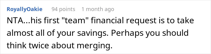 Screenshot of online advice forum where a woman seeks guidance on talking sense into husband about an irresponsible manly purchase.
