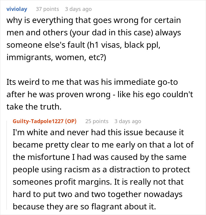 Reddit comments discussing experiences related to job search, racism, and security at physical offices.