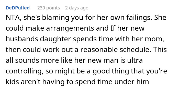 Screenshot of an online forum discussion about a dad refusing to change kids&rsquo; diet for ex&rsquo;s new husband&rsquo;s conditions.