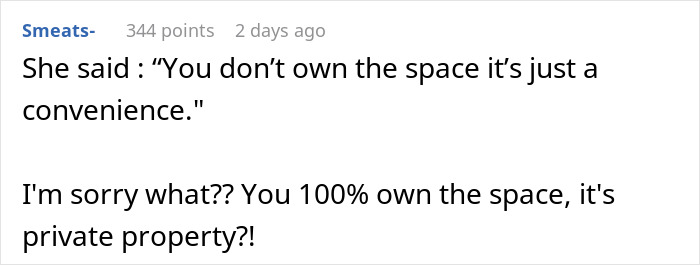 Comment discussing ownership dispute over private property after a teen parks on neighbor’s land, sparking a heated argument. Comment discussing ownership dispute over private property after a teen parks on neighbor’s land, sparking a heated argument.