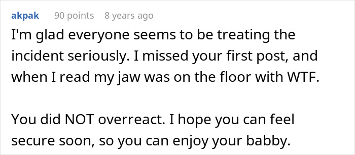 Text comment discussing a mother feeling shocked after MIL steals baby overnight as a supposed gift for parents. Text comment discussing a mother feeling shocked after MIL steals baby overnight as a supposed gift for parents.