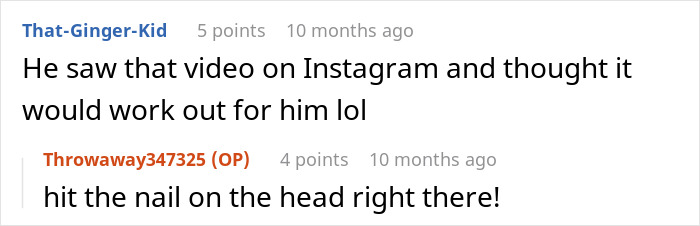 Screenshot of a Reddit conversation about a guy demanding dinner at 2AM and his girlfriend breaking up with him. Screenshot of a Reddit conversation about a guy demanding dinner at 2AM and his girlfriend breaking up with him.