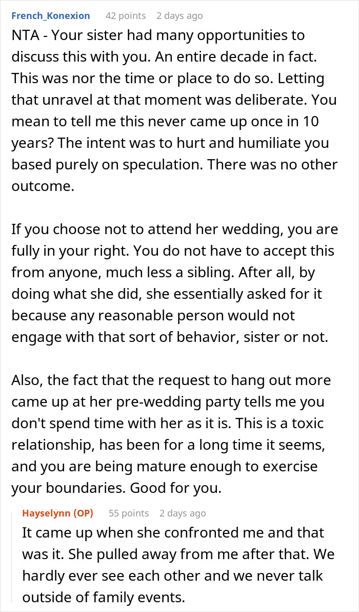 Woman storms out of sister’s engagement dinner after being accused of stealing her ex-fiancé during family confrontation Woman storms out of sister’s engagement dinner after being accused of stealing her ex-fiancé during family confrontation