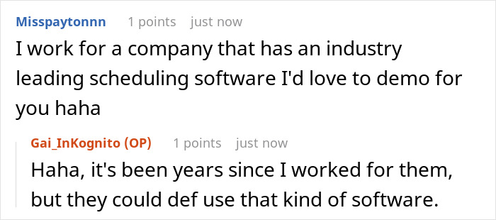 Commenters discuss software scheduling related to medical facility issues, highlighting problems after a worker followed new policy directions.