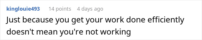 Screenshot of a Reddit comment discussing work efficiency related to employee figures working a week a month. Screenshot of a Reddit comment discussing work efficiency related to employee figures working a week a month.