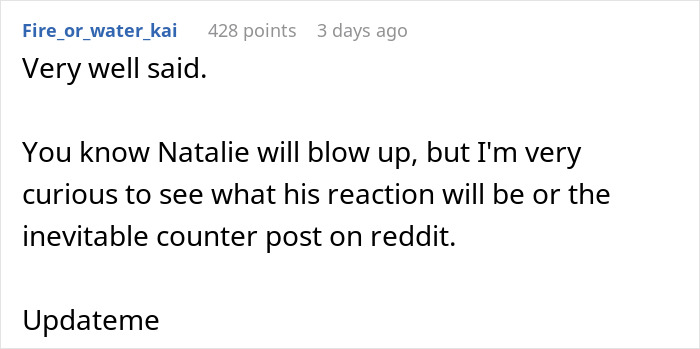 Reddit user comments on family dynamics and reactions regarding treating brother's girlfriend&rsquo;s kids differently than own children.