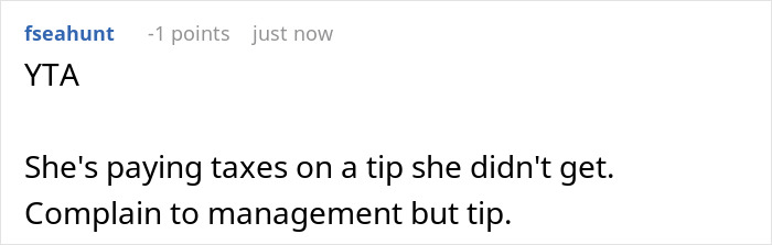 Commenter discussing waitress tipping and taxes, sharing opinion on not tipping a waitress on a 300 plus dollar tab. Commenter discussing waitress tipping and taxes, sharing opinion on not tipping a waitress on a 300 plus dollar tab.