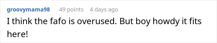 Screenshot of online comment discussing MIL secretly rehoming dog, leading to fallout and police report issues.