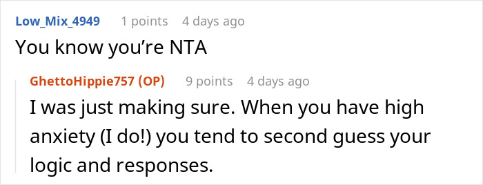 Screenshot of a Reddit conversation discussing a neighbor complaining about a woman’s outfit and her husband staring. Screenshot of a Reddit conversation discussing a neighbor complaining about a woman’s outfit and her husband staring.