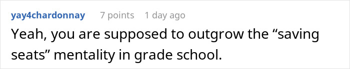 Comment criticizing the saving spots mentality in a parking dispute, reflecting Karen tries to be a hero by saving parking spot.