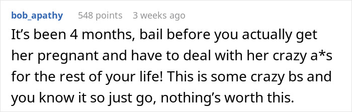 Comment expressing frustration about dealing with a fake pregnancy test as a relationship trust issue. Comment expressing frustration about dealing with a fake pregnancy test as a relationship trust issue.