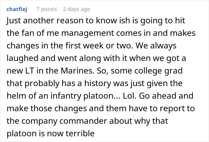 Comment discussing a medical facility disaster after a worker follows new policy, highlighting management and leadership issues.