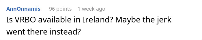 Comment discussing alternative rental options after Airbnb host attempts last-minute price increase.