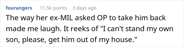 Screenshot of a Reddit comment discussing a humorous moment related to jealousy at a wedding involving a husband and a girl he led on.