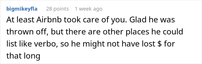 Screenshot of a Reddit comment about Airbnb host price changes and a guest&rsquo;s petty revenge response.