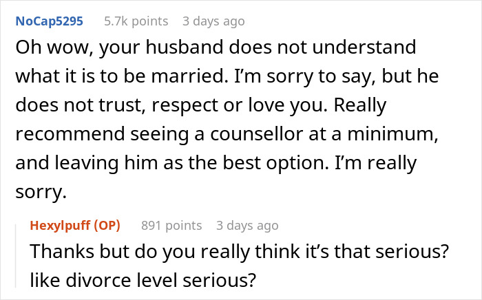 Screenshot of an online discussion about unknowingly paying rent to husband and his mom for two years.