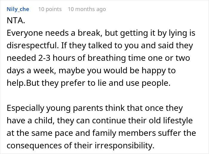 Comment highlighting irresponsible parenting causing family drama and police threats in a social media discussion.