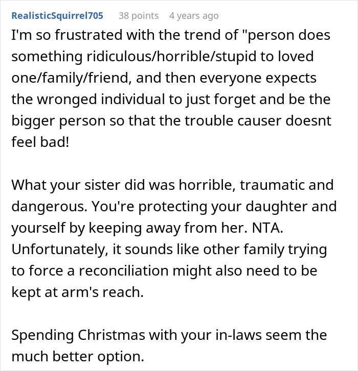 Comment discussing family conflict and criticism of sister&rsquo;s actions related to dad teaching daughter basic tasks after wife&rsquo;s passing.