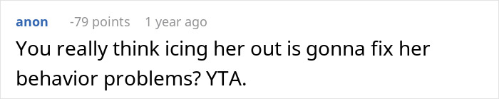 Comment discussing refusal to take sister&rsquo;s kid on trips, questioning if that makes her a jerk.