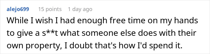 Comment on Karen fakes wellness checks, banging on neighbors' doors to criticize lawn appearance. Comment on Karen fakes wellness checks, banging on neighbors' doors to criticize lawn appearance.