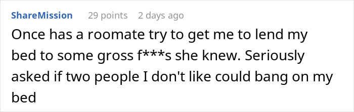 Text post about a frustrating roommate situation related to asking roommates to leave and personal boundaries.