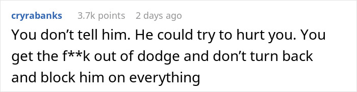 Angry jobless partner causing toxic home environment with harmful spending habits; woman plans quiet exit this summer.