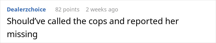 Comment expressing frustration about a sister leaving an 18-year-old with two kids for four days without contact.