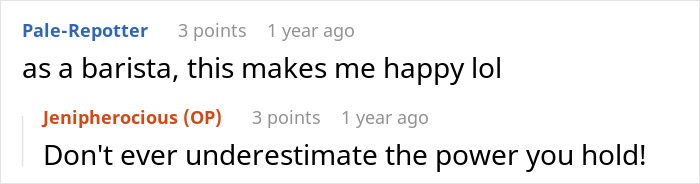 Barista using decaf revenge to teach a rude trooper a lesson in respect through coffee service interaction.