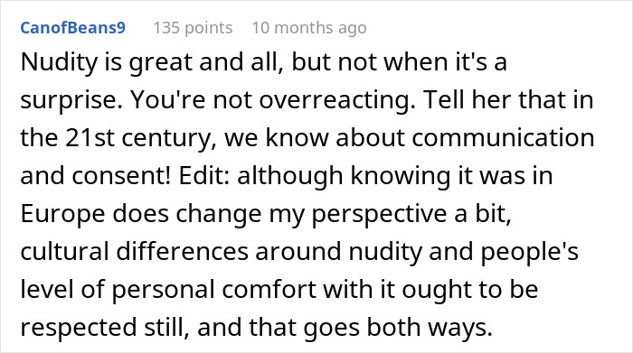 Text message discussing feelings of betrayal after a woman’s mother goes topless in front of her boyfriend, highlighting boundaries. Text message discussing feelings of betrayal after a woman’s mother goes topless in front of her boyfriend, highlighting boundaries.