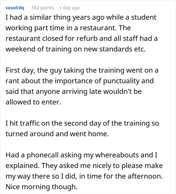 New Boss Enforces Harsh Late Rule, Employee Takes It Literally, Company Backtracks In Panic