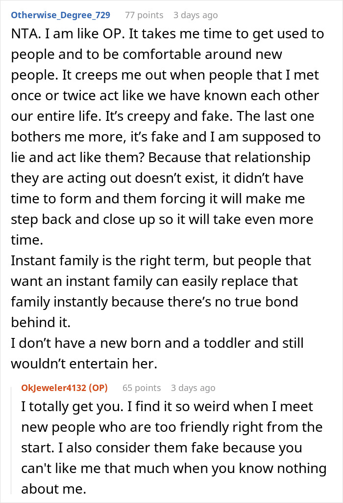 Reddit thread discussing boundaries and challenges of treating brother's girlfriend's kids like own in blended family situations.