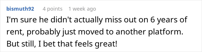 Screenshot of a Reddit comment discussing a petty revenge story about an Airbnb host trying to raise the price last minute.