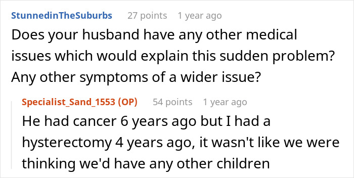 Online discussion about woman wanting to end 24-year marriage after husband demands paternity test for their teen son. Online discussion about woman wanting to end 24-year marriage after husband demands paternity test for their teen son.