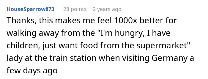Screenshot of an online comment about a woman learning her lesson after almost getting scammed at the store. Screenshot of an online comment about a woman learning her lesson after almost getting scammed at the store.