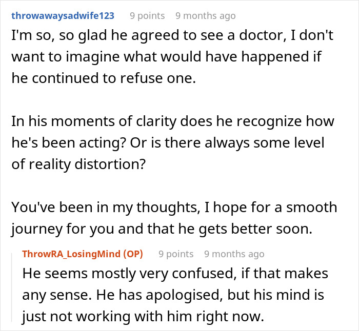 Reddit conversation discussing a man&rsquo;s confused state amid a heartbreaking cancer diagnosis after pregnancy assumptions.