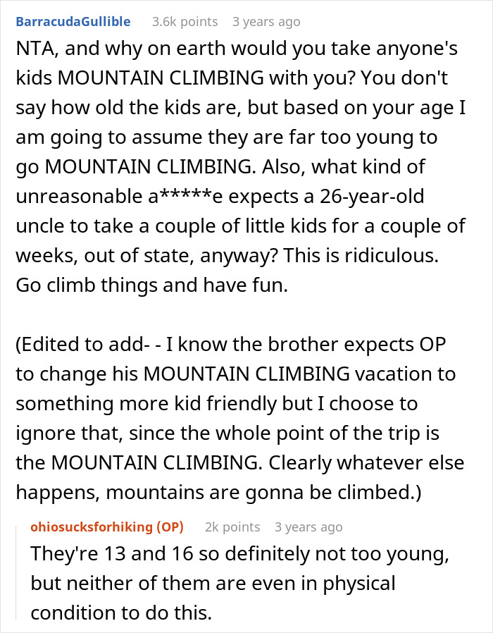Guy Refuses To Change Travel Plans To Accommodate Brother’s Kids, Family Drama Ensues Guy Refuses To Change Travel Plans To Accommodate Brother’s Kids, Family Drama Ensues