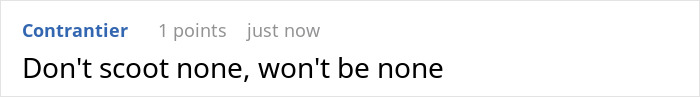 Text-based note on scooter saying "Don't scoot none, won't be none," illustrating resident leaves a nasty note on guest’s scooter. Text-based note on scooter saying "Don't scoot none, won't be none," illustrating resident leaves a nasty note on guest’s scooter.