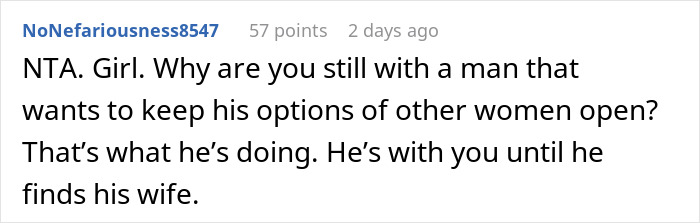 Comment discussing relationship issues as a woman is open to having kids, but her boyfriend has no interest in marriage. Comment discussing relationship issues as a woman is open to having kids, but her boyfriend has no interest in marriage.