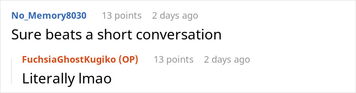 Screenshot of an online forum conversation where users discuss a clever woman confusing her loud downstairs neighbor. Screenshot of an online forum conversation where users discuss a clever woman confusing her loud downstairs neighbor.