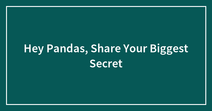 Hey Pandas, Share Your Biggest Secret (Closed)