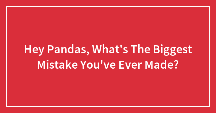 Hey Pandas, What’s The Biggest Mistake You’ve Ever Made? (Closed)