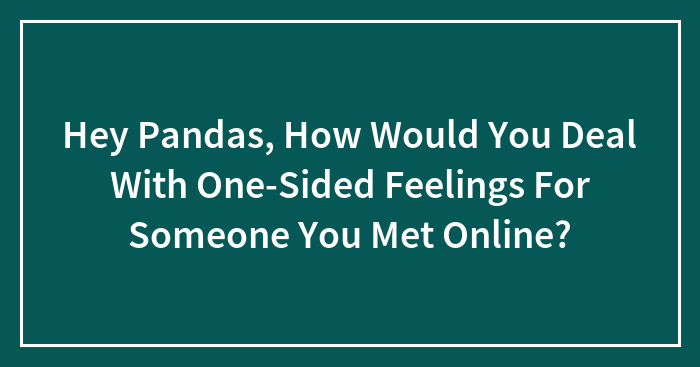 Hey Pandas, How Would You Deal With One-Sided Feelings For Someone You Met Online?