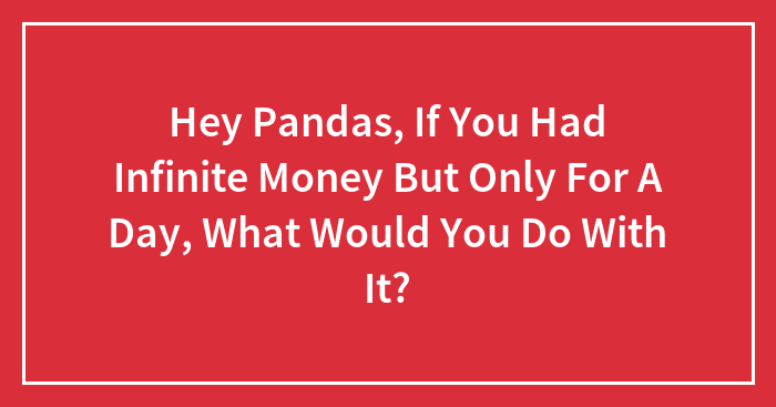 Hey Pandas, If You Had Infinite Money But Only For A Day, What Would You Do With It? (Closed)