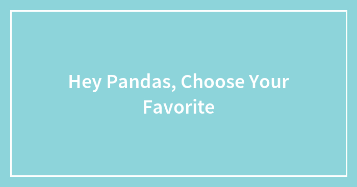 Hey Pandas, Choose Your Favorite (Closed)