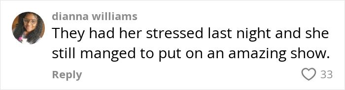 Comment by dianna williams about Beyoncé show's dangerous malfunction, expressing concern but praising her amazing performance. Comment by dianna williams about Beyoncé show's dangerous malfunction, expressing concern but praising her amazing performance.