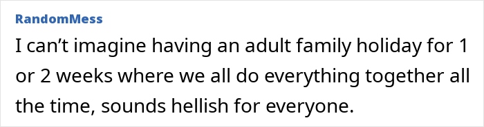 Comment discussing challenges of planning a family trip when boyfriends are not considered family members. Comment discussing challenges of planning a family trip when boyfriends are not considered family members.