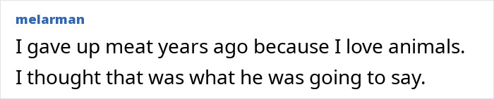 Commenter sharing their choice to give up meat years ago for animal welfare, reflecting on David Attenborough’s diet shift to fish and cheese. Commenter sharing their choice to give up meat years ago for animal welfare, reflecting on David Attenborough’s diet shift to fish and cheese.