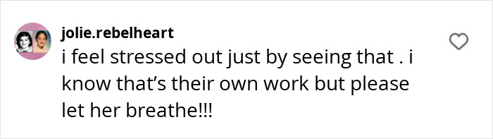 Comment from user jolie.rebelheart expressing concern and stress about Angelina Jolie&rsquo;s uncomfortable moments with bodyguard.